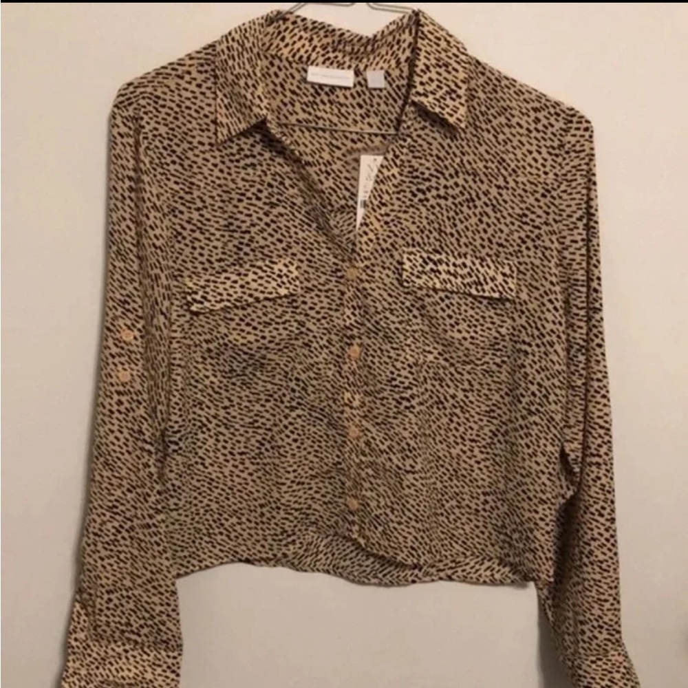 NWT New York & Company Button Down Blouse Size Large
